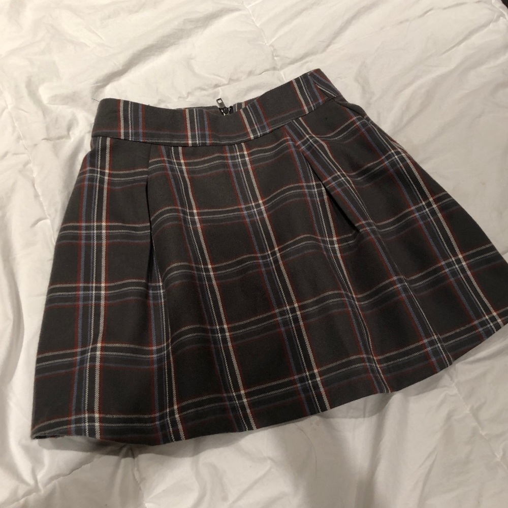Check stripe mini skirt